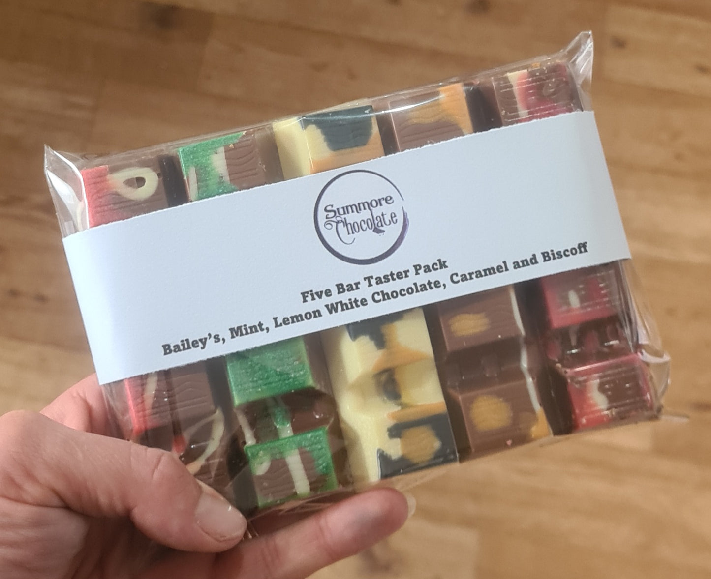 5 Bar Taster Pack - Baileys, Mint, Lemon White Chocolate Caramel and Biscoff