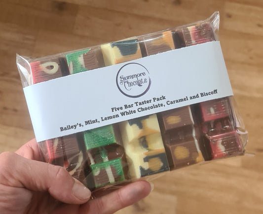 5 Bar Taster Pack - Baileys, Mint, Lemon White Chocolate  Caramel and Biscoff