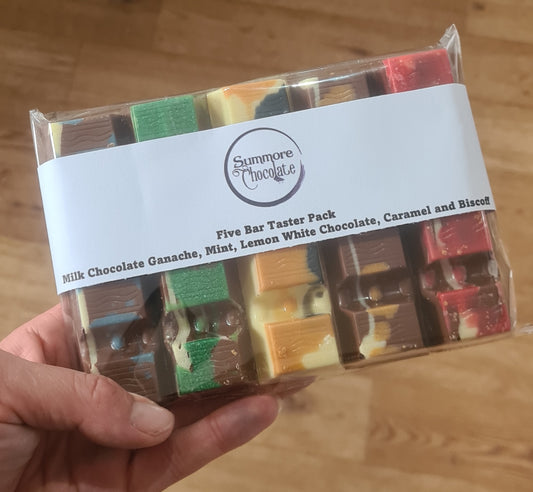 Milk Chocolate Ganache, Mint, Lemon White Chocolate, Caramel and Biscoff